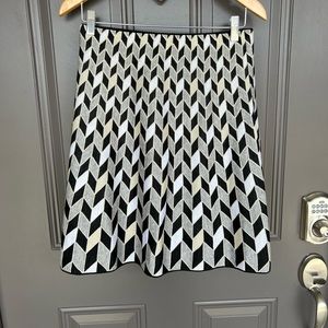 Marc Cain skirt elastic waist wool blend geometric a-line women’s size 2